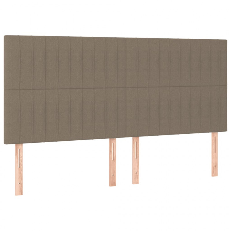 Łóżko kontynentalne z materacem, taupe, tkanina, 160x200 cm