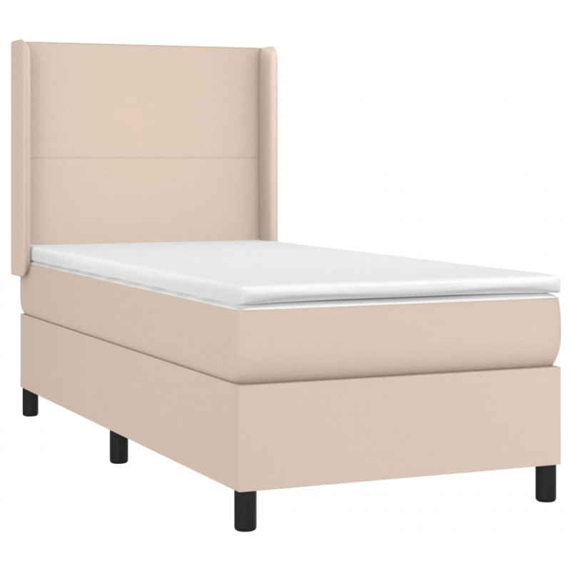 Łóżko kontynentalne, materac i LED cappuccino 100x200 cm