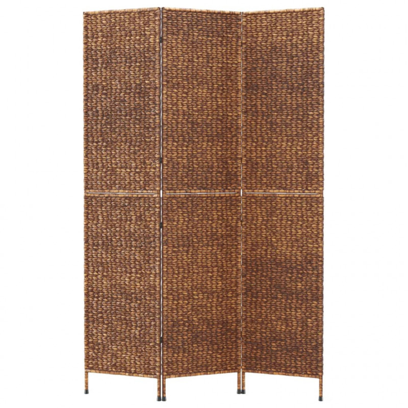 Parawan pokojowy 3-panelowy, brązowy, 122x180 cm, hiacynt wodny