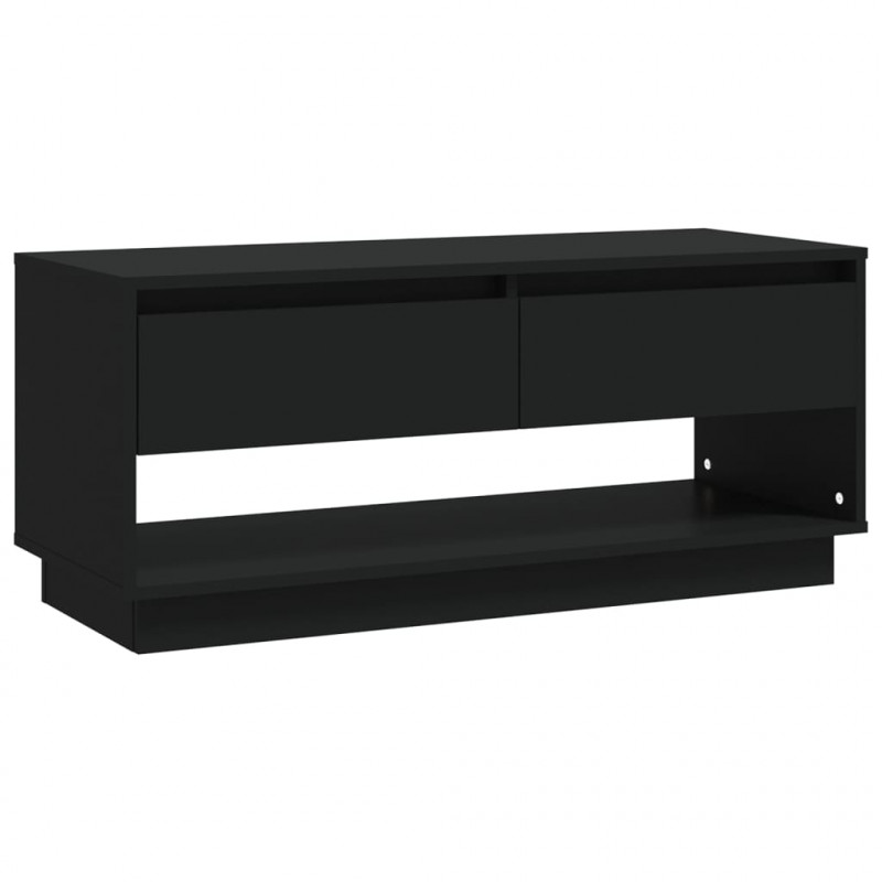 Szafka pod TV, czarna, 102x41x44 cm, materiał drewnopochodny