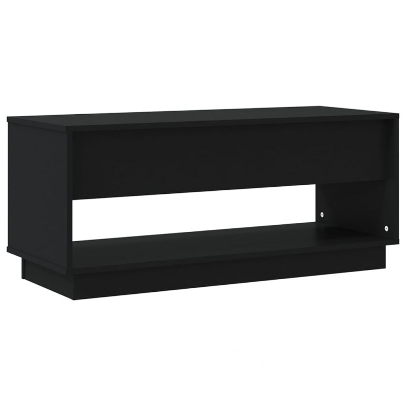 Szafka pod TV, czarna, 102x41x44 cm, materiał drewnopochodny