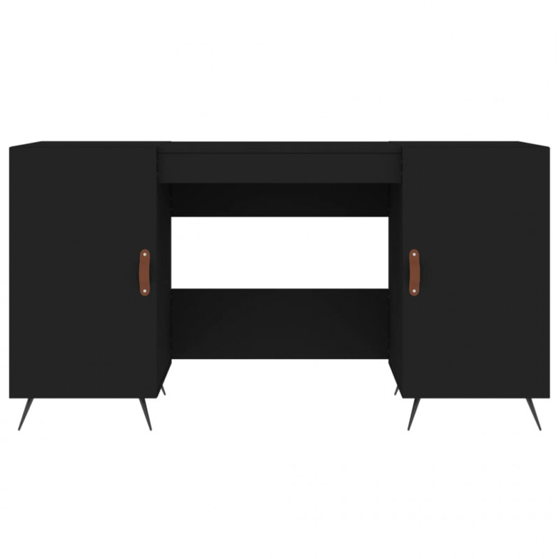 Biurko, czarne, 140x50x75 cm, materiał drewnopochodny