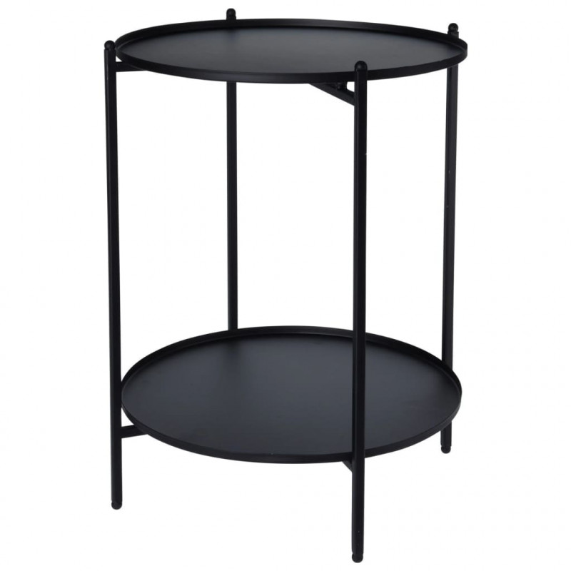 H&S Collection Stolik boczny, metalowy, 50,5 cm, czarny