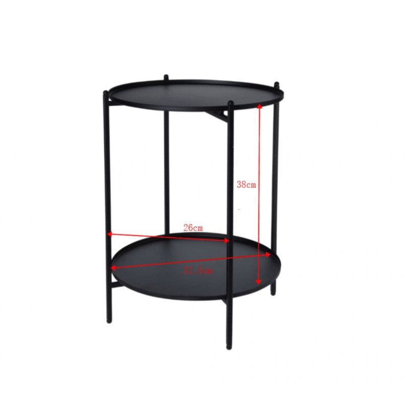 H&S Collection Stolik boczny, metalowy, 50,5 cm, czarny