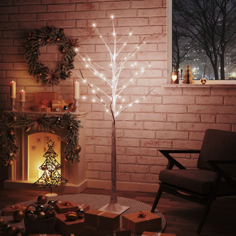 Brzoza z oświetleniem, 96 ciepłych białych LED, 180 cm