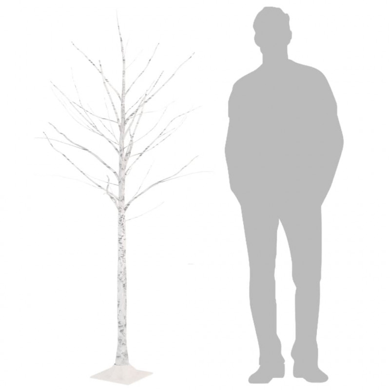 Brzoza z oświetleniem, 96 ciepłych białych LED, 180 cm