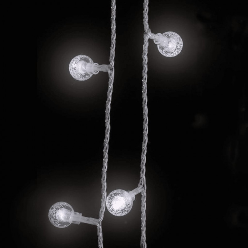 Lampki świąteczne, 20 m, 200 diod LED, zimna biel, 8 funkcji