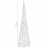 Stożek dekoracyjny, akrylowy, ciepłe białe LED, 90 cm