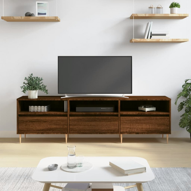 Szafka pod TV, brązowy dąb, 150x30x44,5 cm