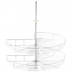 2-poziomowy kosz do kuchni, srebrny, 270 stopni, 71x71x80 cm