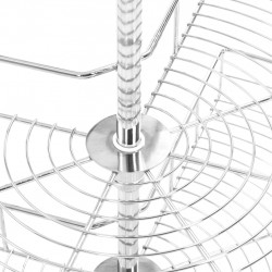 2-poziomowy kosz do kuchni, srebrny, 270 stopni, 71x71x80 cm