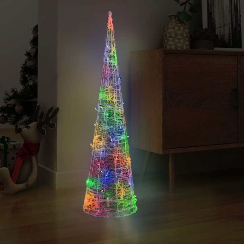 Stożek dekoracyjny, akrylowy, kolorowy, LED, 120 cm