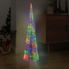 Stożek dekoracyjny, akrylowy, kolorowy, LED, 120 cm