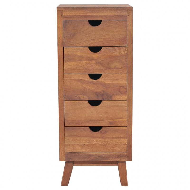 Komoda z 5 szufladami, 40x30x100 cm, lite drewno tekowe