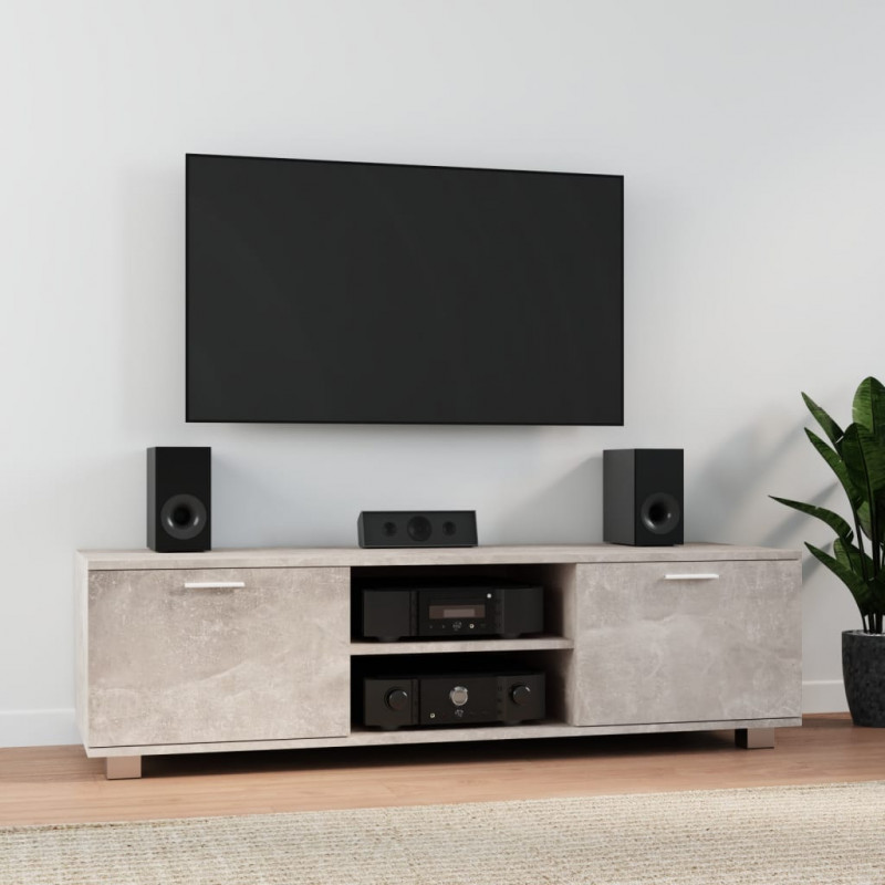 Szafka pod TV, szarość betonu, 140x40,5x35 cm