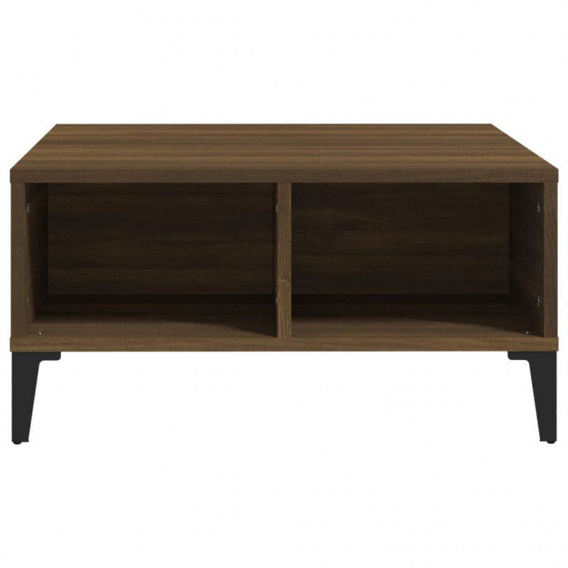 Stolik kawowy, brązowy dąb 60x60x30 cm, materiał drewnopochodny