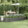 Podwyższona donica, malowana proszkowo stal 249x100x36 cm szara