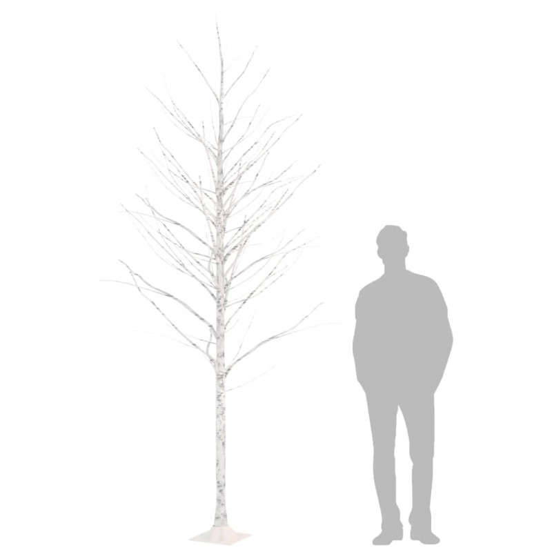 Brzoza z oświetleniem, 240 ciepłych białych LED, 300 cm