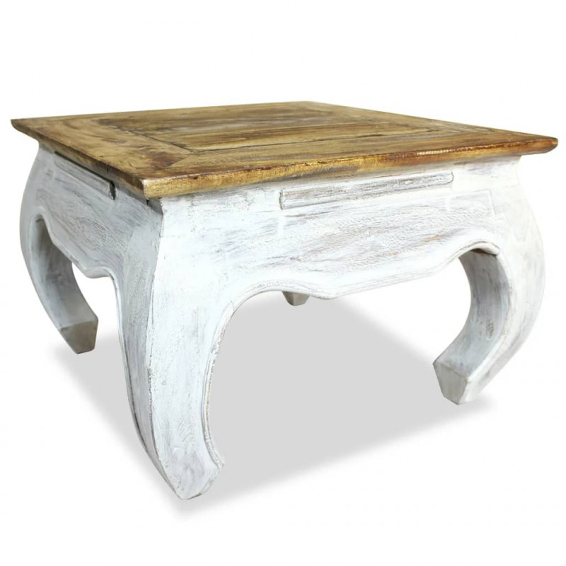 Stolik boczny, lity mahoń, 50x50x35 cm