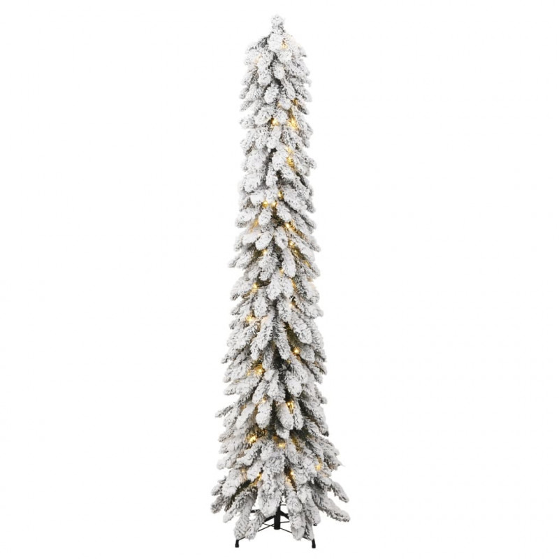 Sztuczna choinka ze 100 lampkami LED, ośnieżona, 180 cm