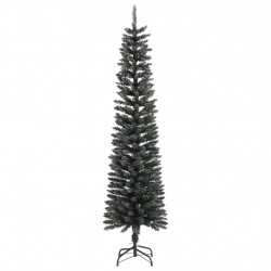 Sztuczna, smukła choinka ze stojakiem, zielona, 210 cm, PVC