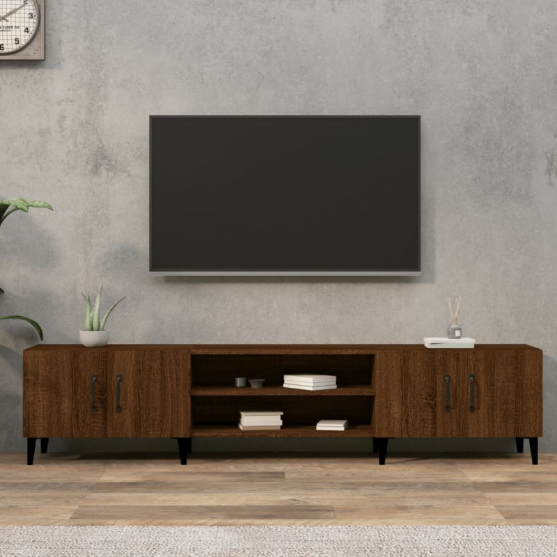 Szafka pod TV, brązowy dąb, 180x31,5x40 cm
