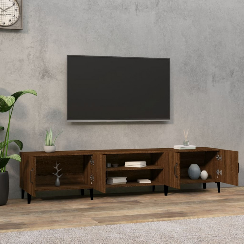 Szafka pod TV, brązowy dąb, 180x31,5x40 cm