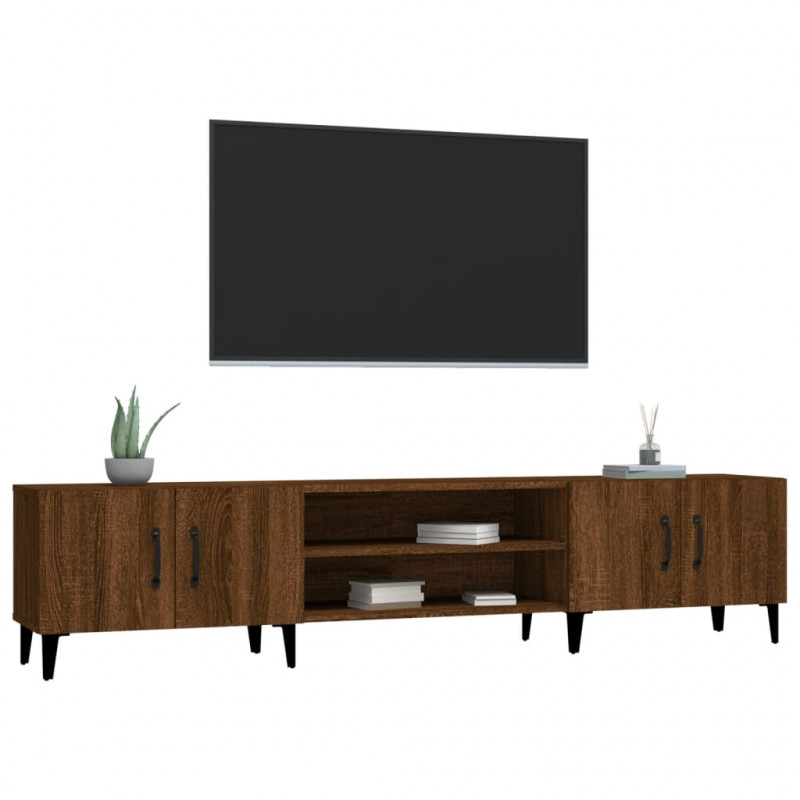 Szafka pod TV, brązowy dąb, 180x31,5x40 cm