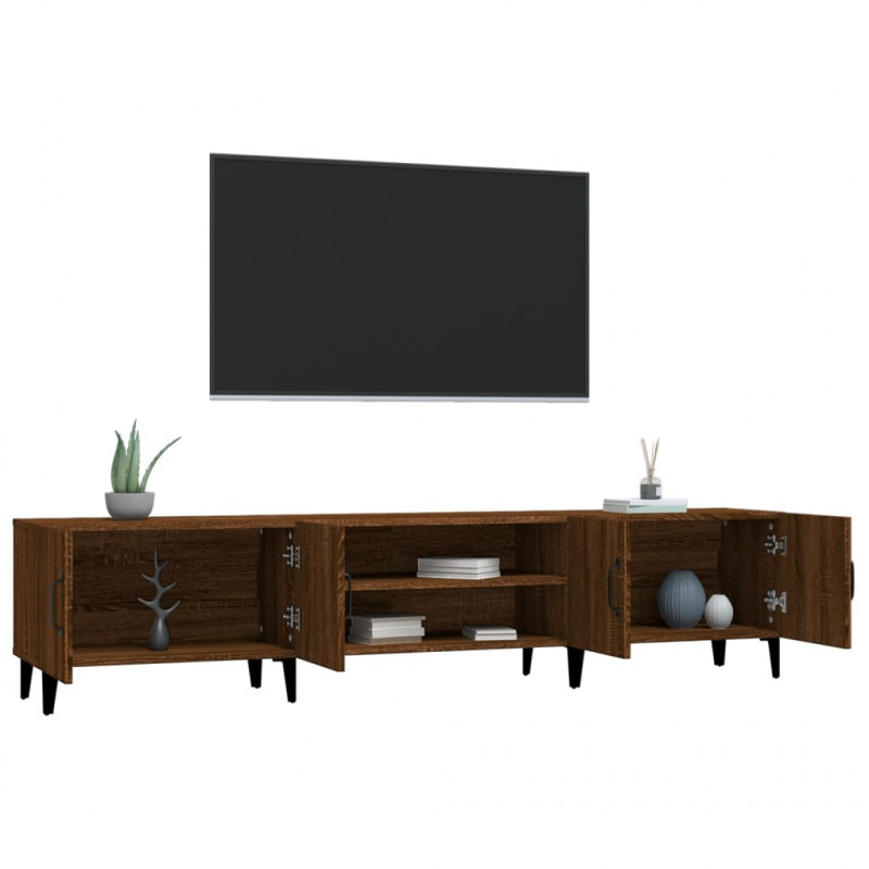 Szafka pod TV, brązowy dąb, 180x31,5x40 cm