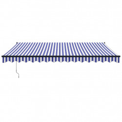 Zwijana markiza, niebiesko-biała, 4x3 m, tkanina i aluminium