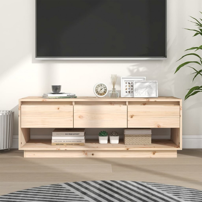 Szafka pod telewizor, 110,5x34x40 cm, lite drewno sosnowe