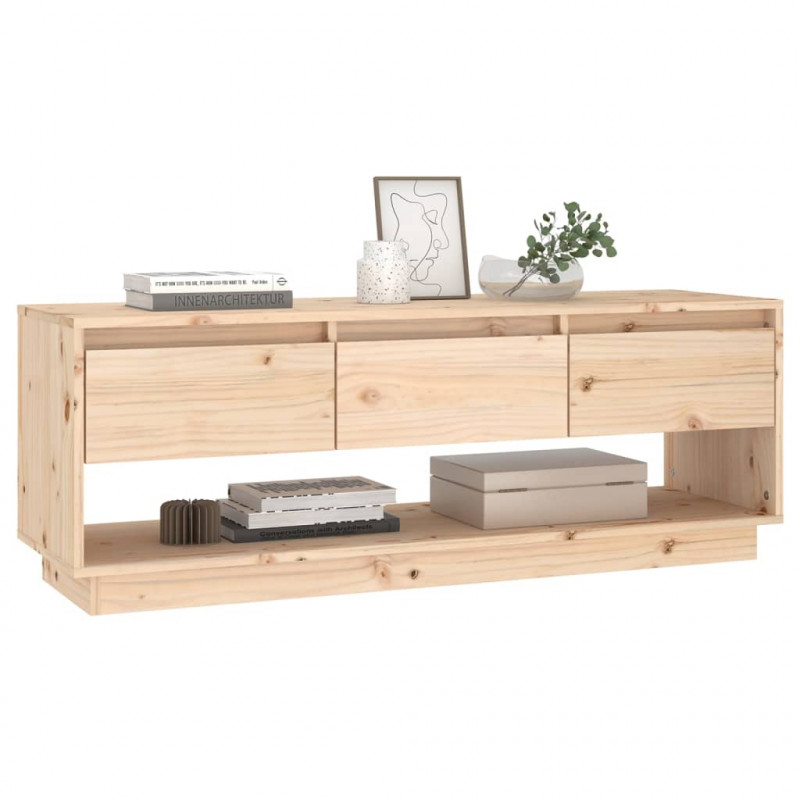 Szafka pod telewizor, 110,5x34x40 cm, lite drewno sosnowe