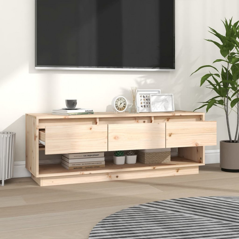 Szafka pod telewizor, 110,5x34x40 cm, lite drewno sosnowe