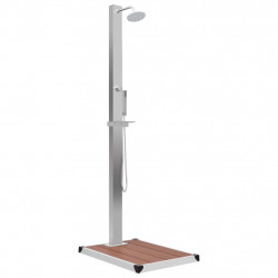 Prysznic ogrodowy z podstawą, WPC, stal nierdzewna