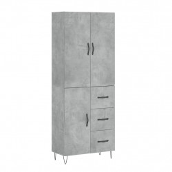 Witrynka, szarość betonu 69,5x34x180 cm materiał drewnopochodny