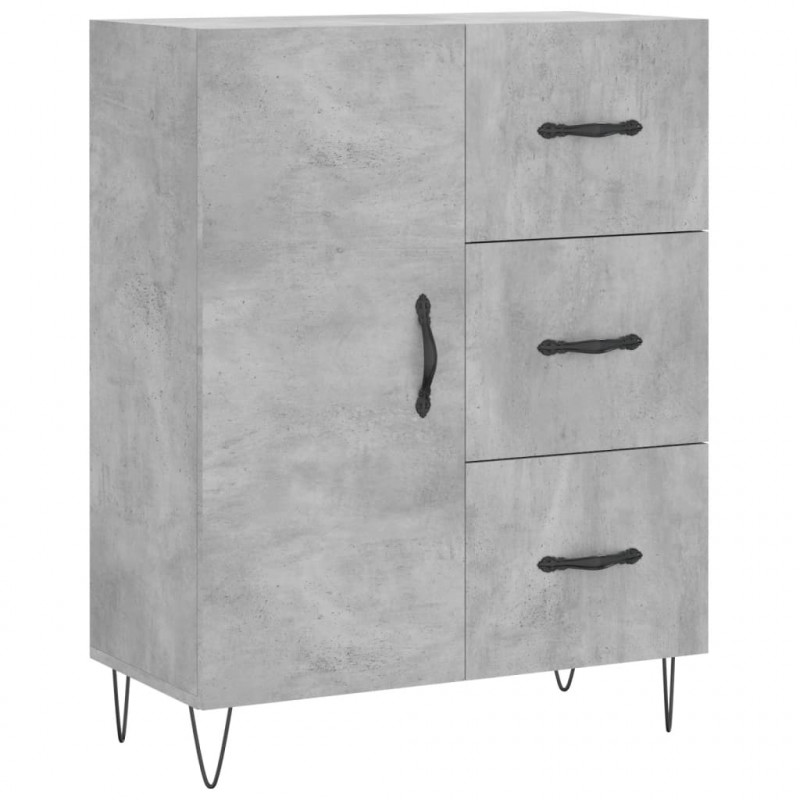 Witrynka, szarość betonu 69,5x34x180 cm materiał drewnopochodny
