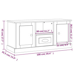 Szafka pod TV, przydymiony dąb, 100x35,5x45 cm