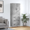 Witrynka, szarość betonu 69,5x34x180 cm materiał drewnopochodny