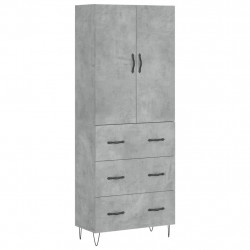 Witrynka, szarość betonu 69,5x34x180 cm materiał drewnopochodny