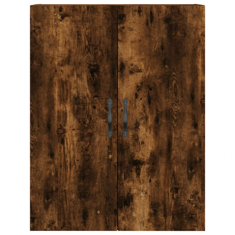 Witrynka przydymiony dąb 69,5x34x180 cm materiał drewnopochodny