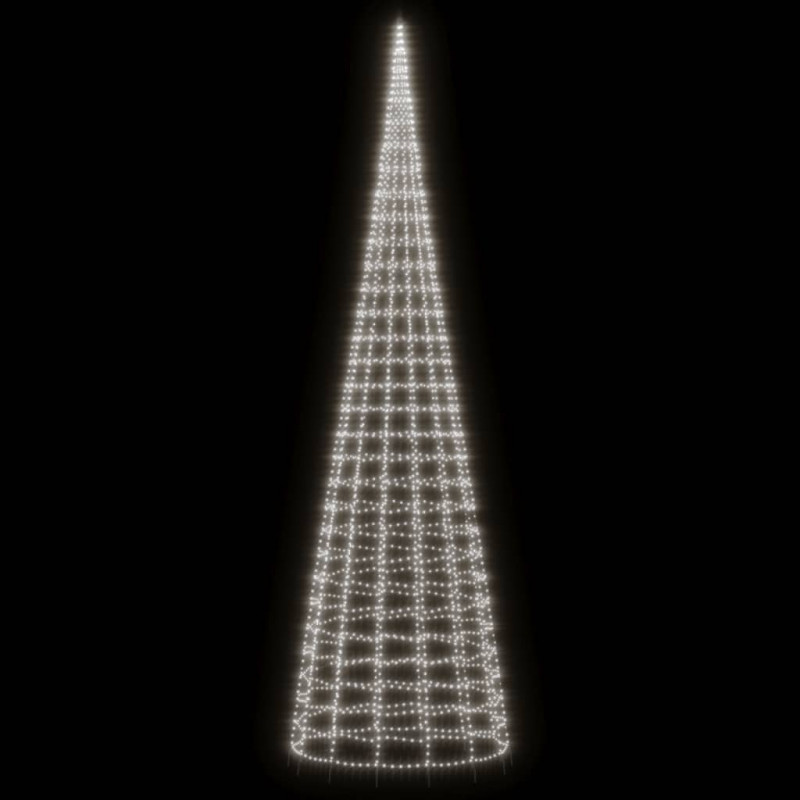 Choinka z lampek, na maszt, 3000 zimnych białych LED, 800 cm
