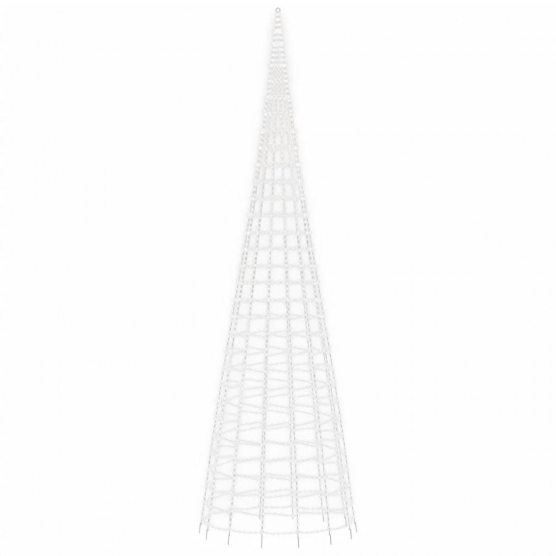 Choinka z lampek, na maszt, 3000 zimnych białych LED, 800 cm