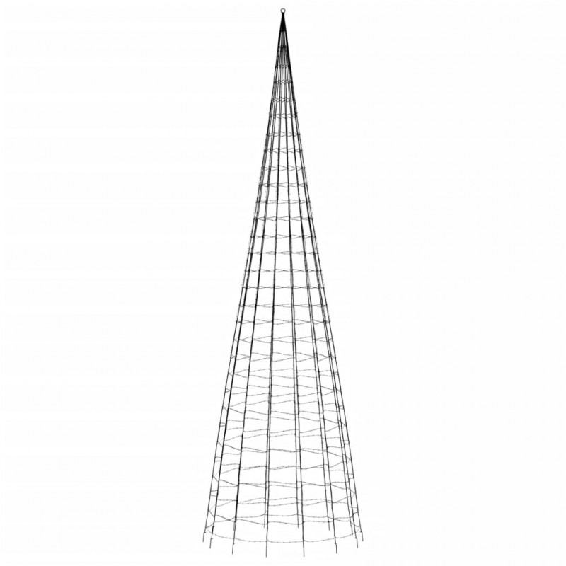 Choinka z lampek, na maszt, 3000 zimnych białych LED, 800 cm