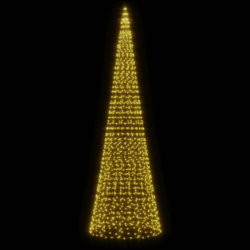 Choinka z lampek, na maszt, 1534 ciepłe białe LED, 500 cm