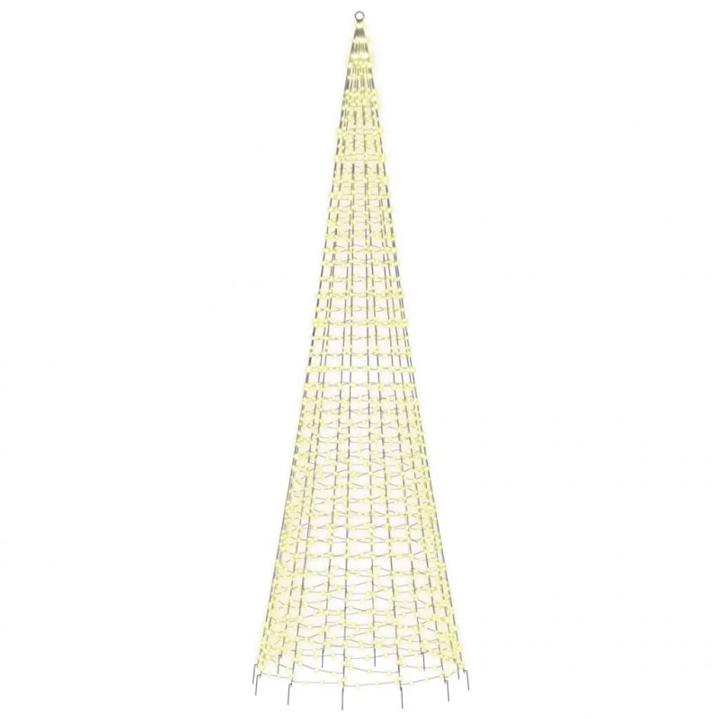 Choinka z lampek, na maszt, 1534 ciepłe białe LED, 500 cm