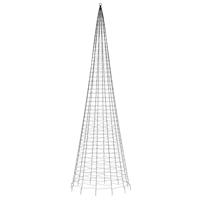 Choinka z lampek, na maszt, 1534 ciepłe białe LED, 500 cm