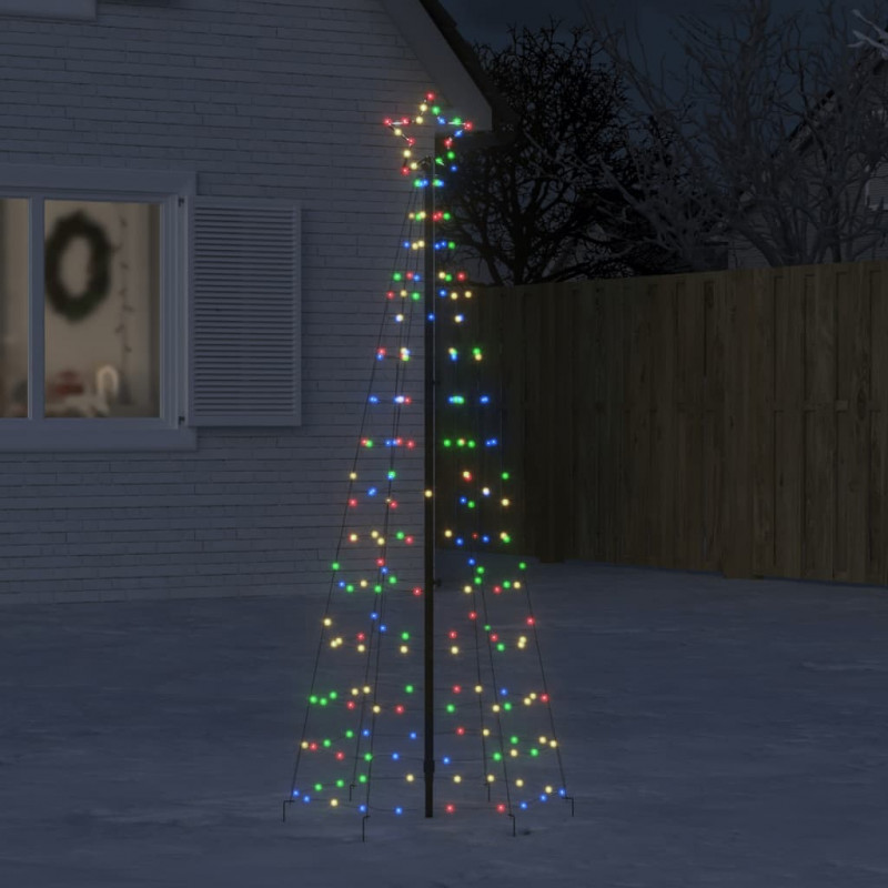 Choinka z lampek, z kołkami, 220 kolorowych LED, 180 cm