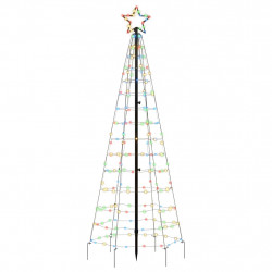 Choinka z lampek, z kołkami, 220 kolorowych LED, 180 cm