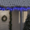 Lampki świąteczne w kształcie sopli, 200 LED, niebieskie, 20 m