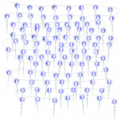 Lampki świąteczne w kształcie sopli, 200 LED, niebieskie, 20 m